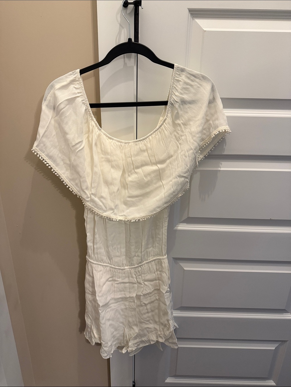 Women’s Ivory Off-Shoulder Romper